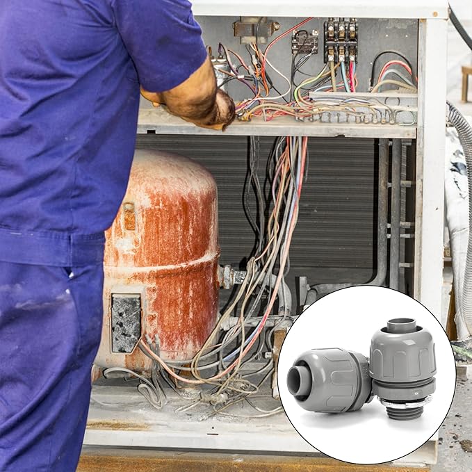 30 Pcs Conduit Connectors, 1/2 Inch PVC Electrical Liquid Tight Connector, 180 Degree Straight NPT Non-Metallic Fitting for Home Kitchen Bathroom Outdoor Tubes Tools Supplies, Grey