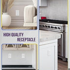 ENERLITES 61501-TR-WWP Decorator Receptacle Outlet with Wall Plate, Tamper-Resistant, Residential Grade, 3-Wire, Self-Grounding, 2-Pole, 15A 125V, UL Listed, White