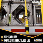 US Cargo Control 4 Inch x 11 Inch Fixed End (2-Pack), Zinc-Coated Ratchet and Black Flat Hook, 5,400 lbs Working Load Limit, 4 Inch Ratchet Strap Fixed Ends for Flatbed Trailers and Trucks