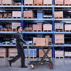 VEVOR Hydraulic Lift Table Cart, 500lbs Capacity 28.5" Lifting Height, Manual Single Scissor Lift Table with 4 Wheels and Non-Slip Pad, Hydraulic Scissor Cart for Material Handling, Black