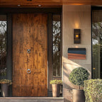 Wall-Mount Mailbox, Walnut Wood Panel, Rust Resistant Large Capacity House Mailbox, Morden Drop Mailboxes for Outside, Metal Post Box (No Keys Locking)