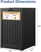 Upgrade 48 Gallon Package Delivery Box for Porch with Sign, Outdoor Storage with Lockable Secure, Large Double Wall Resin Outdoor Package Delivery and Waterproof