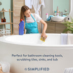 Simplified 6-Pack Steel Scouring Sponges with Rust Resistant Stainless Steel Threading for Home and Kitchen Cleaning Supplies, Heavy Duty Cleaning Sponge for Kitchen & Bathroom, Navy/Yellow