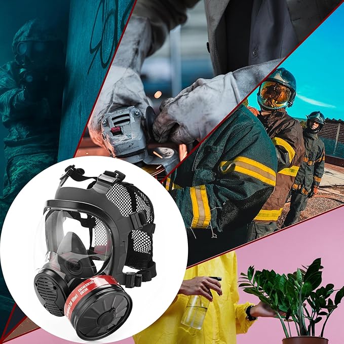 RANKSING Reusable Respirator Full Gas Mask Full 6800 with Filters for Dust, Asbestos, Chemicals while Painting, Spraying