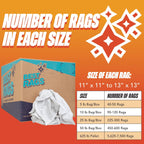 Arkwright W11 Terry Cloth Towels for Cleaning - Case of 25 - Soft Cotton Blend Washable Multi-Purpose Bar Mop, Absorbent & Quick Dry, Bulk Box of Rags for Kitchen, Auto Shop, and Garage, 25 lb, White