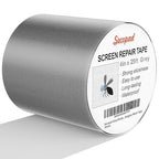 Grey Window Screen Repair Tape, 4IN X 25FT (300IN) Screen Repair Kit for Windows or Doors, Strong Adhesive Patch Kit Fiberglass Mesh Tape