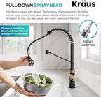 KRAUS Allyn Commercial Style 2-Function Single Handle Pull Down Kitchen Faucet in Matte Black, KPF-4110MB