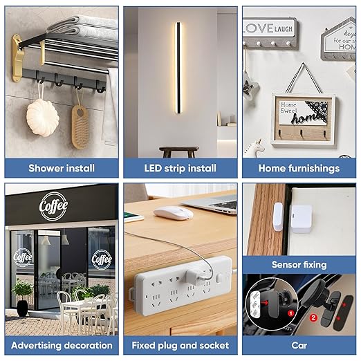 Double Sided Tape - Double Sided Foam Tape Heavy Duty - Foam Double Sided Tape for Securing Alarm Sensors, Outlets, and Other Home/Office Decorations (1-1/2 in x 16.5 ft)