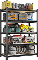 Garage Shelving, 2000LBS Garage Shelving Heavy Duty, Adjustable and Detachable Metal Storage Shelves with Fences, Easy Assembly, Shelves for Warehouse,Basement (35.4" W*15.7" D*72" H)