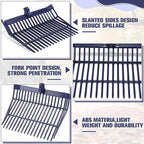 Lasnten Manure Fork Replacement Head, 18 Tines Pitchfork Head with Screws and Nuts, Horse Manure Rake for Picking up Grass and Hay (Navy,2 Pcs)