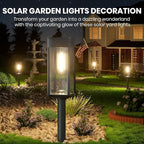 Solar Lights Outdoor, Bright Solar Pathway Lights Waterproof IP65, 4 Pack Warm Color Solar Path Lights for Yard, Landscape, Lawn, Patio, Walkway, Driveway, Garden Decoration