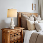 PoKat 23'' Farmhouse Table Lamps Set of 2, Beige Rustic Lamps for Living Bedroom Night Stands, Bedside Nightstands Living Room Table Lamps for End Side Table, Beige and White