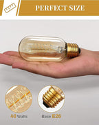 DORESshop Edison Bulbs, Vintage Edison Light Bulbs 40 Watt, T45, 110-130 Volts, E26/E27 Base Incandescent Dimmable Decorative Antique Filament Light Bulbs, Amber Glass, Warm White, 4 Pack