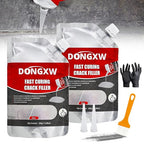Concrete Crack Filler and Sealant 2Pcs, Quick Drying Cement Crack Filler Waterproof Repair Sealant, Weather Resistant Concrete Sealer Outdoor Caulking Glue for Cement-Based Materials, Gray