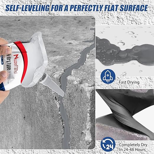 Concrete Crack Filler, Concrete Crack Repair Sealant, Weather-Resistant Crack Caulking Glue, Fast-Drying Crack Repair Adhesive for Slabs, Sidewalk, Foundation & Garage – Indoor Outdoor Use (5 Pack)