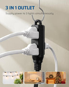 DEWENWILS Flat Plug Extension Cord, 25 FT 16/3 Awg Grounded Power Cable, 3 Outlets Power Strip for Indoor Use, SPT-3 Cord, Space Saving for Office, School, Travel, Dorm, ETL Listed, 1 Pack, Black