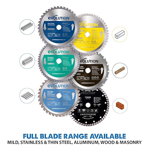 Evolution Power Tools 185BLADEST Steel Cutting Saw Blade, 7-1/4-Inch x 40-Tooth , Blue