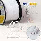 18/2 SPT-1W Bulk Lamp Cord 300-Volt 18-Gauge 50-feet Spool White UL Listed