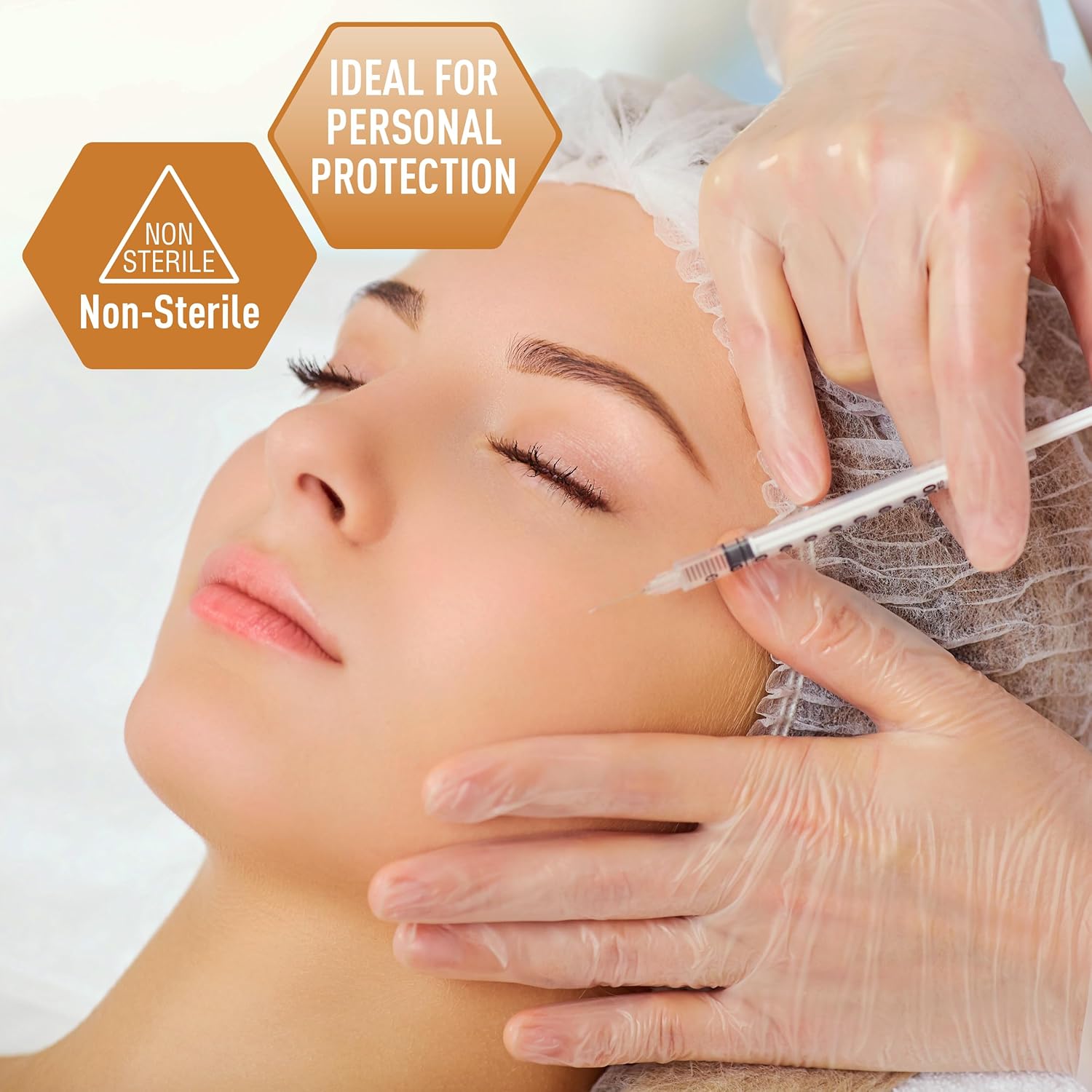 Med PRIDE Vinyl Gloves| X-Large Box of 100| 4.3 mil Thick, Powder-Free, Non-Sterile, Heavy Duty Disposable Gloves| Professional Grade for Healthcare, Medical, Food Handling, and More