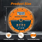 7 Inch Diamond Cutting Blade, Turbo Rim for Angle Grinder Circular Saw Cutter Wheel Dry Wet for Masonry/Concrete/Brick/Stone, 7/8"-5/8" Arbor (180mm, 3 PCS)