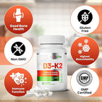 LIVEGOOD™ Vitamin D3 + K2 All Natural Bone, Muscle & Immune System Support, Vegan & Non-GMO, 60 Capsules