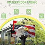 Eagle Patriotic Mailbox Covers Magnetic Standard Size American 4th of July USA Flags Mailbox Wraps Mailbox Post Cover Remember Day Decor Waterproof for Garden Yard 21x18 Inch