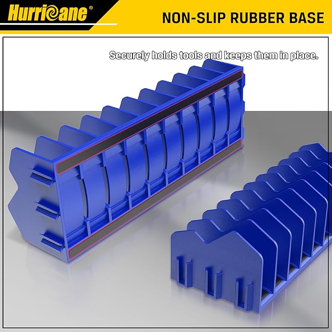 HURRICANE Plier Organizer Rack, 10-Slot Pliers Cutters Rack with Non-Slip Rubber Base, Tool Organizer, Tool Drawer Toolbox torage, Blue, Extendable Design, Fit 3” H, 1 Pack