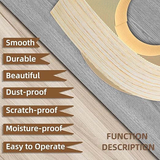 GSCIT Club Oak Edge Banding, 1 inch x 50ft roll of Veneer Edge Banding Preglued Flexible, Wood Tape Banding for Repair Furniture