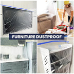 ADHES Painters Plastic with Tape, 102 inch x 90 feet x 3 Rolls Painters Tape with Plastic Attached, Pre Taped Masking Film for Automotive Painting Covering