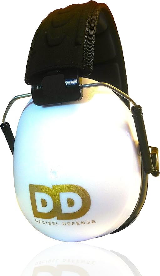DECIBEL DEFENSE Professional Safety Ear Muffs 37dB NRR - The HIGHEST Rated & MOST COMFORTABLE Ear Protection For Shooting & Industrial Use - THE BEST HEARING PROTECTION GUARANTEED! (WHITE)