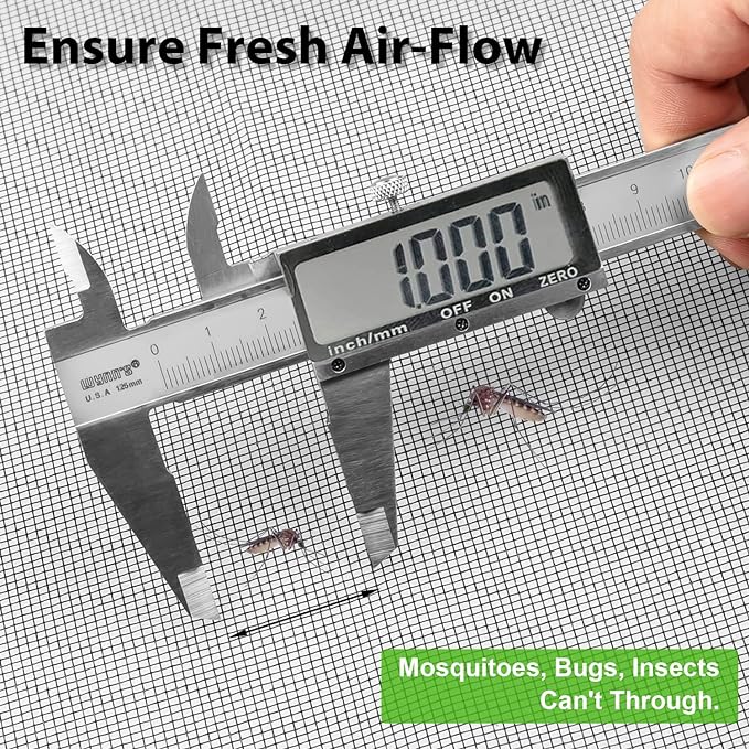 Replacement Window Screens, 48X118 Inch Durable Window Screen Mesh for Patio Porch Door Windows, DIY Adjustable Fiberglass Screen Repair Kit Sliding Net Roll Pet, Black by Ouskr