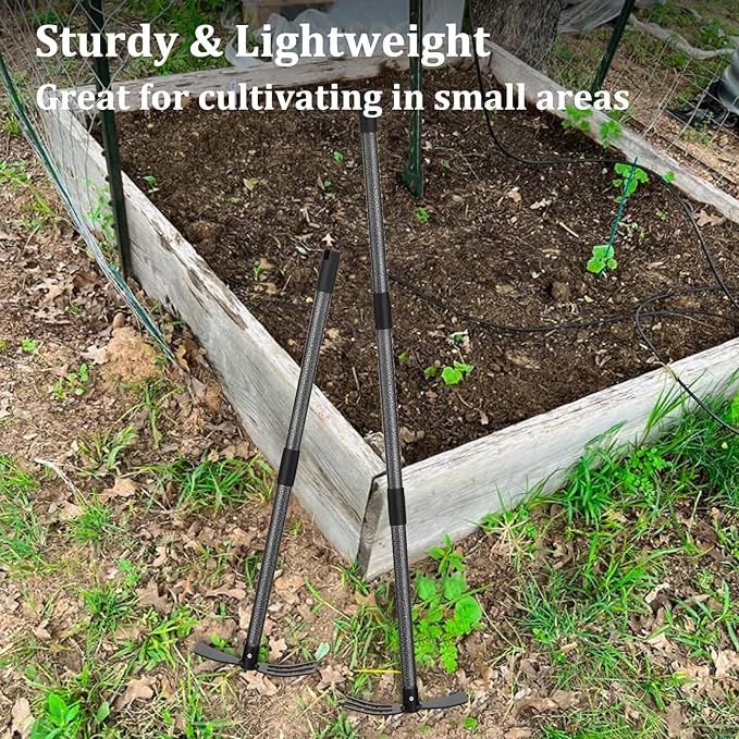 Multi-Purpose Garden Hoe Tool – Heavy Duty Adjustable (16"-45") with Ergonomic Handle, Anti-Rust Coated Steel, for Weeding, Digging, Cultivating – Lawn, Farm, Outdoor Use