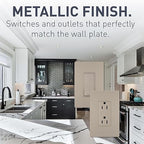 Legrand radiant TM874NICC6 15 Amp Rocker Wall Switch, 4-Way Decorator Light Switches, Nickel (1 Count)