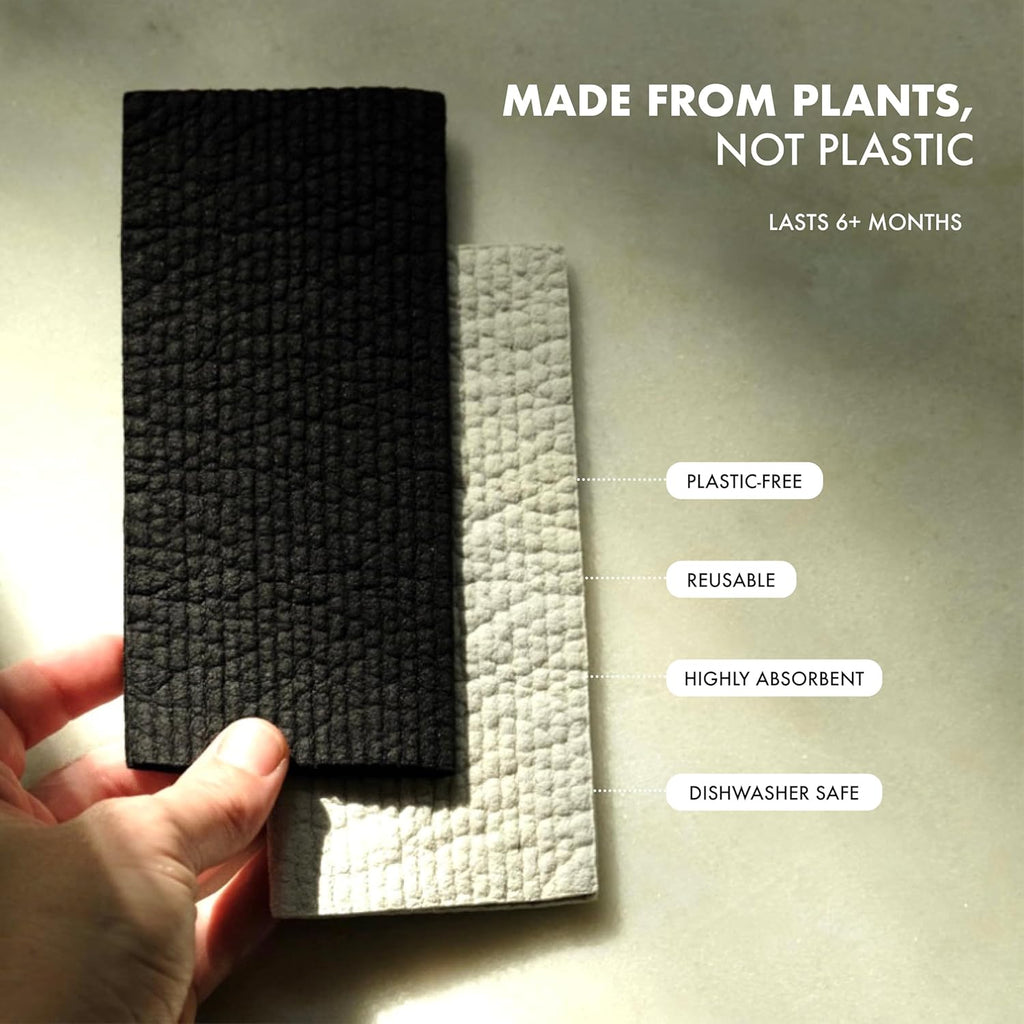 byMATTER All Purpose Cleaning Cloths – Reusable Cleaning Cloth Pack, Plastic Free, Compostable, Highly Absorbent, Dishwasher Safe, Streak Free Kitchen Cloth Set x2