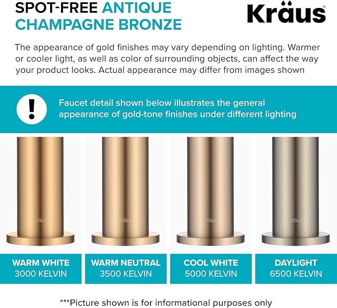 KRAUS Oletto Touchless Sensor Commercial Pull-Down Single Handle Kitchen Faucet with QuickDock Top Mount Assembly in Spot Free Antique Champagne Bronze, KSF-2631SFACB