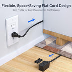 Cable Matters [UL Listed] 2-Pack 16 AWG 2 Prong Extension Cord 10 ft, 13A 3-Outlet Extension Cords with Tamper Guard, 13 Amp, 1625 Watts, Black