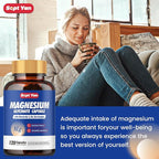 Magnesium Glycinate Capsules 500 mg - Magnesium Supplement with Potassium, Zinc, Vitamin C, D3, B6 - Support Proper Sleep & Rest - Maintain Muscle & Heart Health - 120 ct Easy to Swallow Vegan Pills