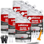 Concrete Crack Filler and Sealant Self-Leveling, 6Pcs High Elasticity Cement Crack Repair, Waterproof Concrete Caulking Glue for Driveways, Gray Caulking Adhesive Repair