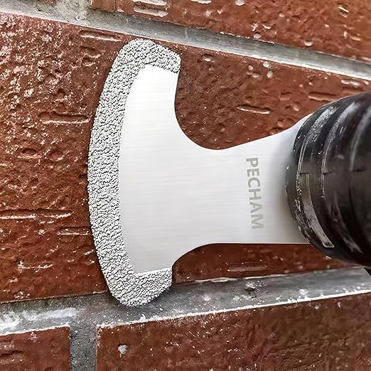 PECHAM 9PCS Diamond Oscillating Tool Blade, Multi Tool Blades Kits for Grout Removal and Soft Tile Cut, Fit Porter Cable Black & Decker Rockwell Ridgid Ryobi Milwaukee Chicago Craftsman