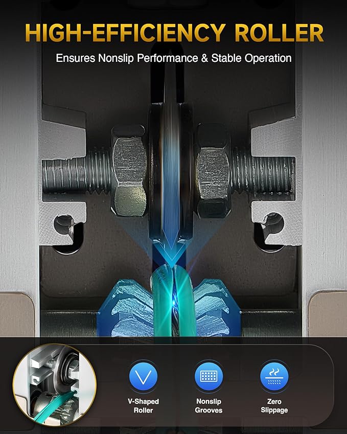 CREWORKS Manual Wire Stripper Machine, 0.06"-0.98" Wire Stripping Machine, Wire Stripping Tool for 1.5-25 mm Scrap Wire Leftover Cable, Copper Wire Stripper with 2 Feed Hole Plates for Power Drill