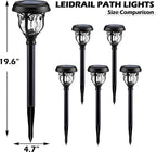 LeiDrail Solar Lights Outdoor Pathway, 6 Pack LED Glass Metal Solar Garden Lights with 2 Modes, Garden Decor for Yard Patio Landscape Walkway