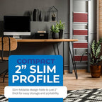 Step Ladder 4 Step Folding, Decorative - Beautiful Mahogany & Silver Aluminum, Ultra Slim Profile, Anti Slip Steps, Sturdy-Portable for Home, Office, Kitchen, Photography Use,by SORFEY