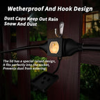 25 FT Outdoor Extension Cord with Multiple Outlets, 16/3 Gauge Heavy Duty Christmas Light Extension Cord Evenly Spaced 3 Outlets Black with Lighted, 16AWG 13AMP 1625W 125V SJTW, ETL Listed