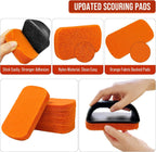 6-Piece Griddle Cleaning Kit for Blackstone, Flat Top Grill Cleaning Kit Non-Scratch Scouring Pads for Kitchen - 5 Scrubber Pads and 1 Handle