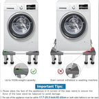 SEISSO Mini Fridge Stand Adjust Height 7"-8.2", Adjustable Heavy Duty Washing Machine Pedestal Stand, Load Capacity 1100LB, Universal Refrigerators Stand, Washer and Dryer Pedestal for Home 17.7"-25.5"