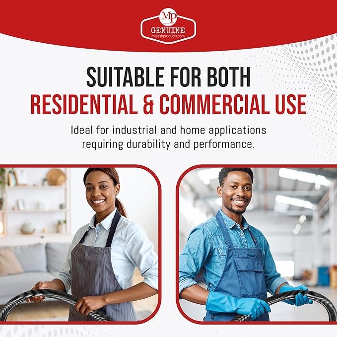 MP Maresh Products Vacuum Hose Replacement Compatible with Shop Vac Style Wet Dry Vacuum Cleaner - Crushproof Dust Collection Hose for Industrial and Commercial Use with Suction Control - 20' x 1-1/4"