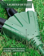 PLUGTUL 10FT Outdoor Extension Cord with Multiple Outlets, 14 Gauge, 3-Outlet, SJTW, 15A 14AWG 1875W SJTW, ETL Listed - Great for Christmas Decoration Lights, Green