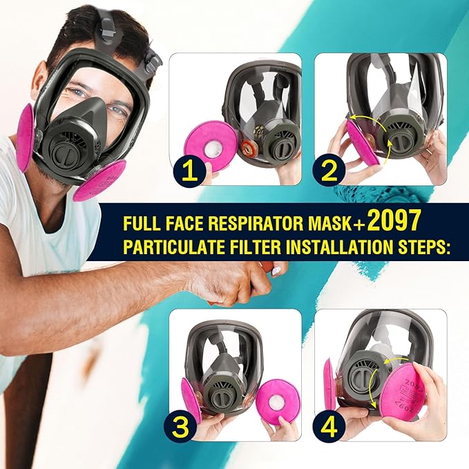 Reusable Half Face and Full Face Gas Mask with Activated Carbon Filter Against Organic Vapor/Dust/Chemical