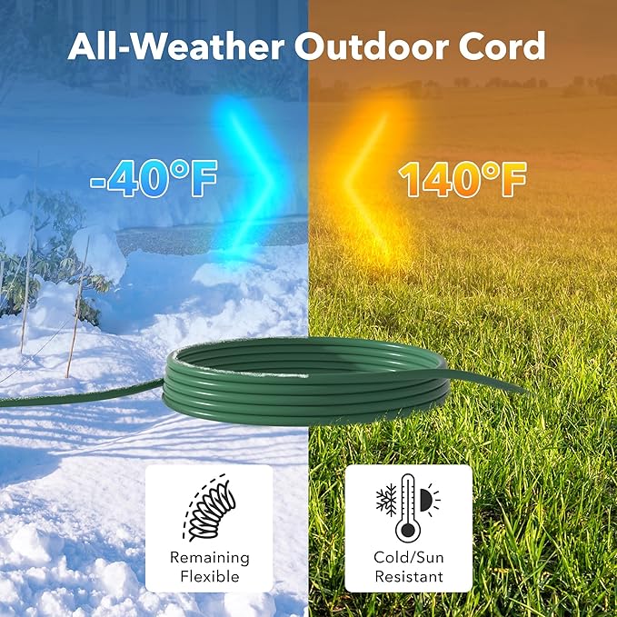 BN-LINK 25Ft Outdoor Extension Cord with 3 Outlets, 2-Pack, 16/3 SJTW, 13-Amp Power Cord for Lighting, Landscaping & Holiday Decorations, Grounded, ETL Listed