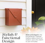 NACH Mailboxes for Outside Wall Mount, 10 x 10 x 4 inch Rustic Brown Mail Boxes for House Outside, Waterproof Mailboxes for Outside - Chicago Style Mail Box